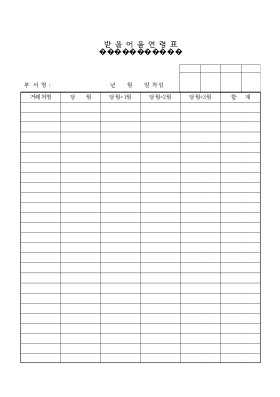 받을어음연령표 받을어음연령표